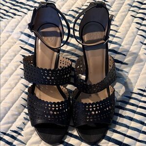 Tory Burch Black Wedge Sandals